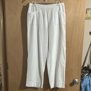 Soft Surroundings White Textured Pants